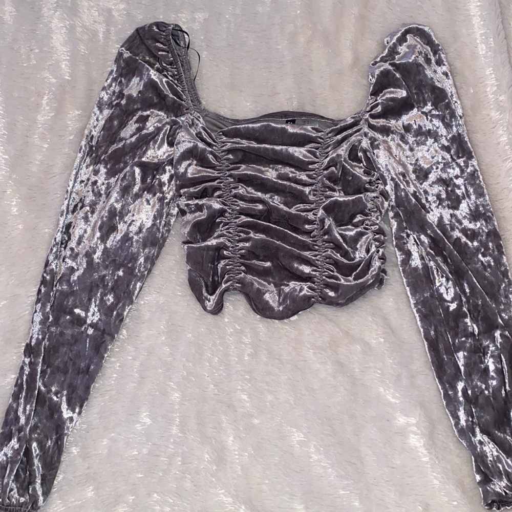 Divided H&M, Size Small, Grey Velvet Metallic